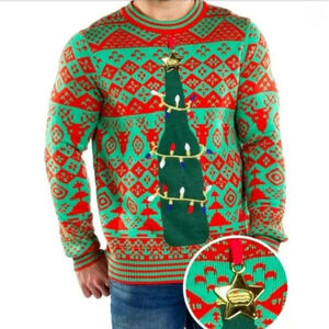 Tipsy Elves Men's Bottle‎ Opener Acrylic Christmas Sweater Size Large